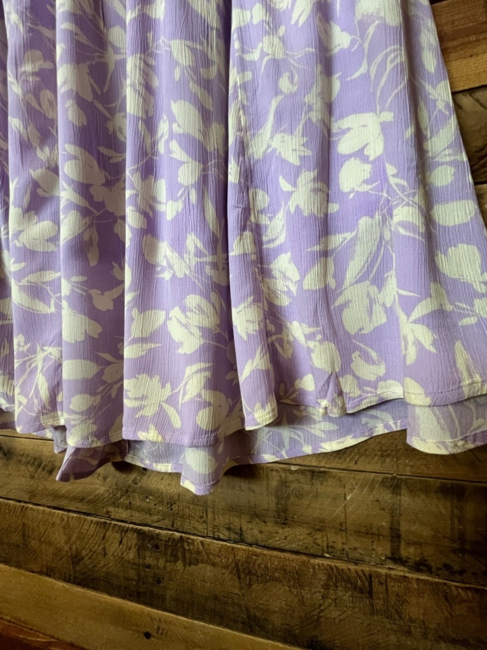 Lane Bryant Crew Neck Fit And Flare Lavender And Cream Floral Dress - Picture 8 of 12